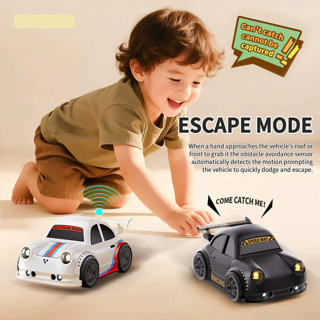 RC Car with Motion Sensor - Smart Escape and Follow Me